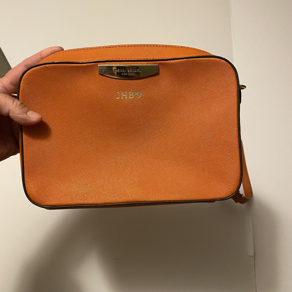 Henri Bendel Orange Leather Camera Crossbody Bag - Picture 11 of 13